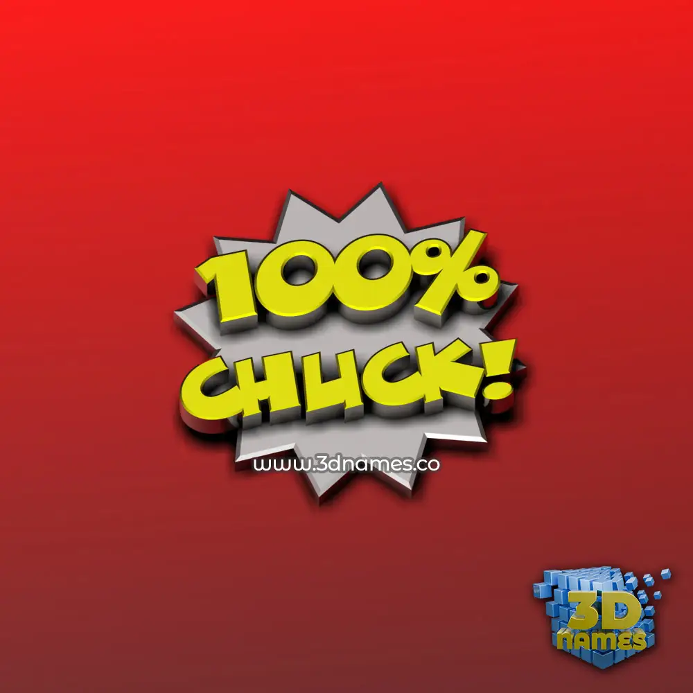 chuck in 100 Percent style - 3D name wallpaper