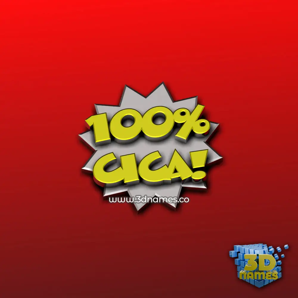 cica in 100 Percent style - 3D name wallpaper