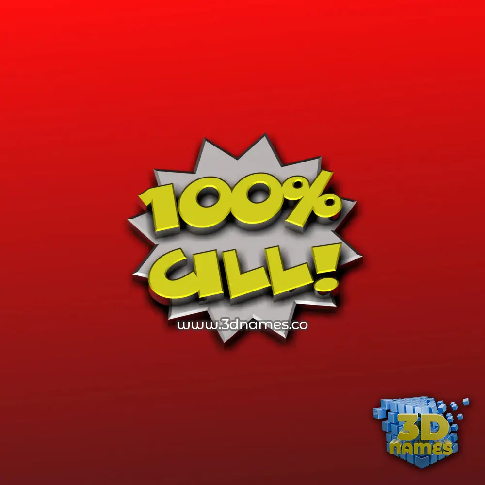 cill in 100 Percent style - 3D name wallpaper