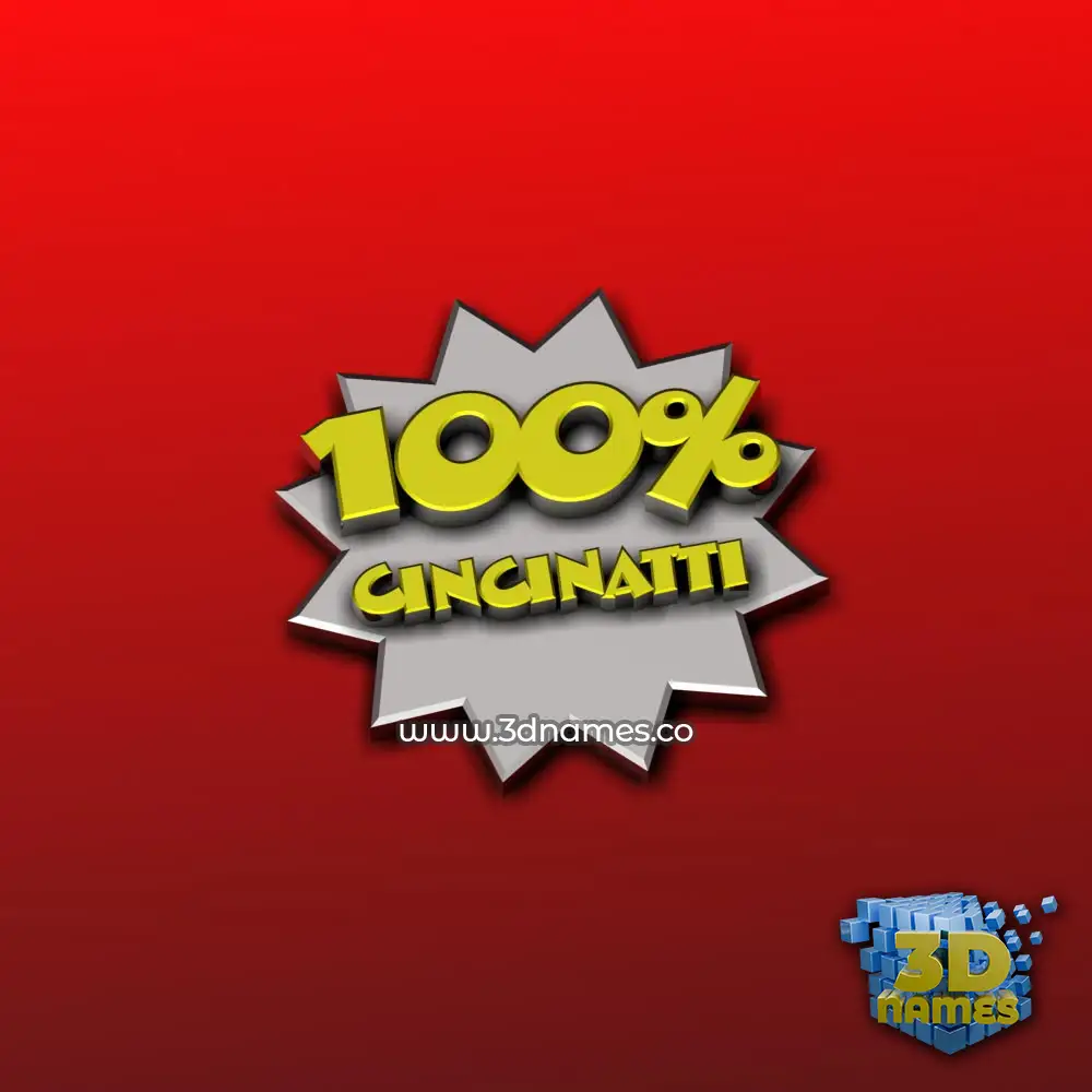 cincinatti in 100 Percent style - 3D name wallpaper