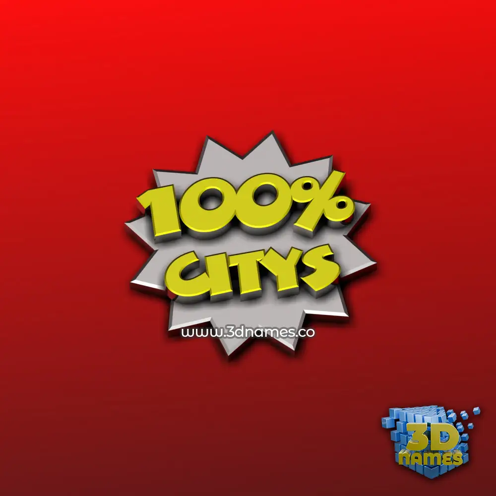 citys in 100 Percent style - 3D name wallpaper