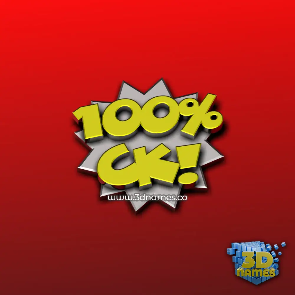 ck in 100 Percent style - 3D name wallpaper