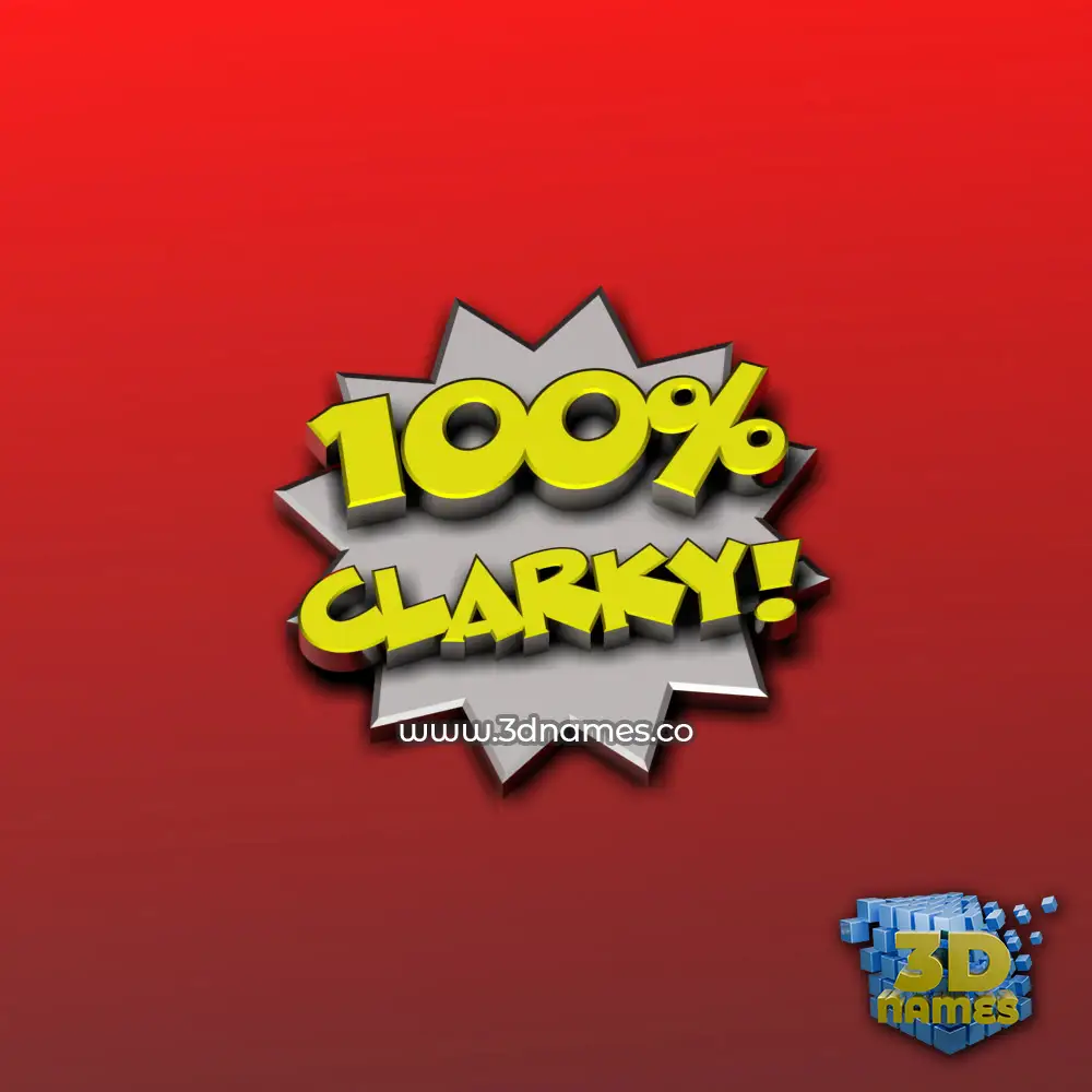 clarky in 100 Percent style - 3D name wallpaper