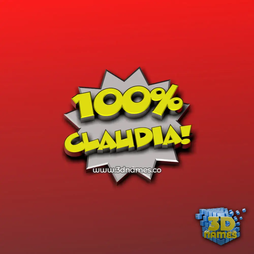 claudia in 100 Percent style - 3D name wallpaper