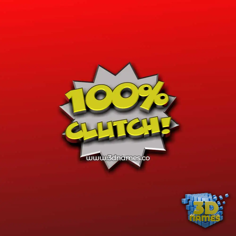 clutch in 100 Percent style - 3D name wallpaper