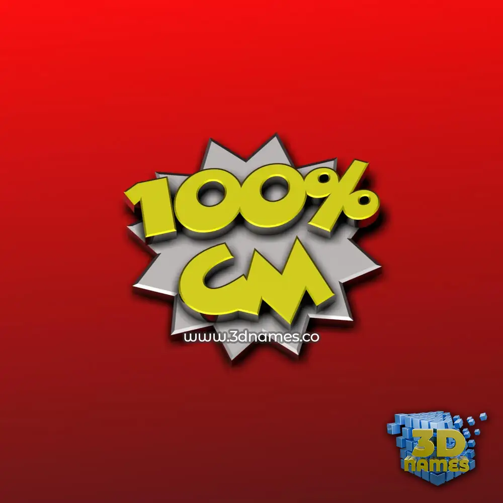 cm in 100 Percent style - 3D name wallpaper