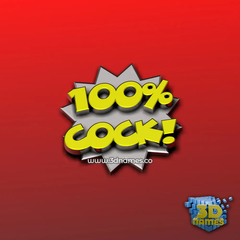 cock in 100 Percent style - 3D name wallpaper