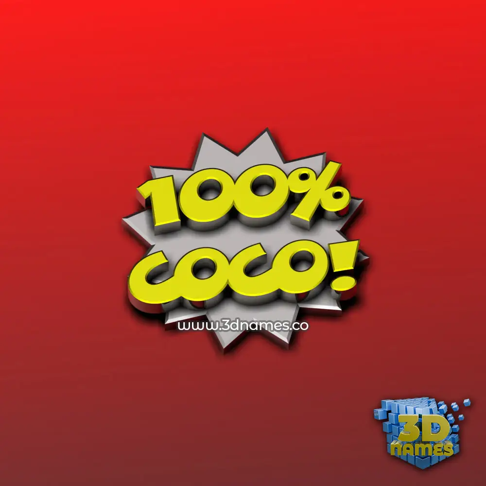 coco in 100 Percent style - 3D name wallpaper
