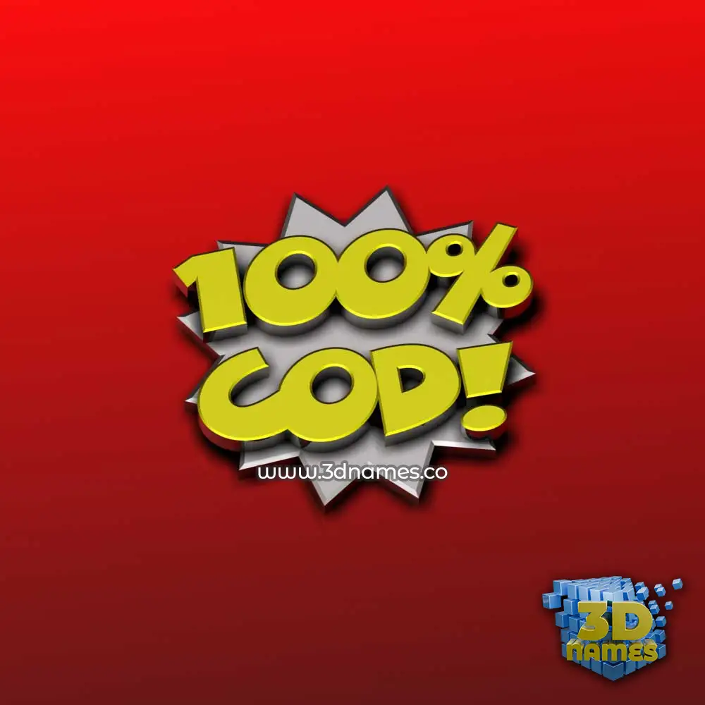 cod in 100 Percent style - 3D name wallpaper