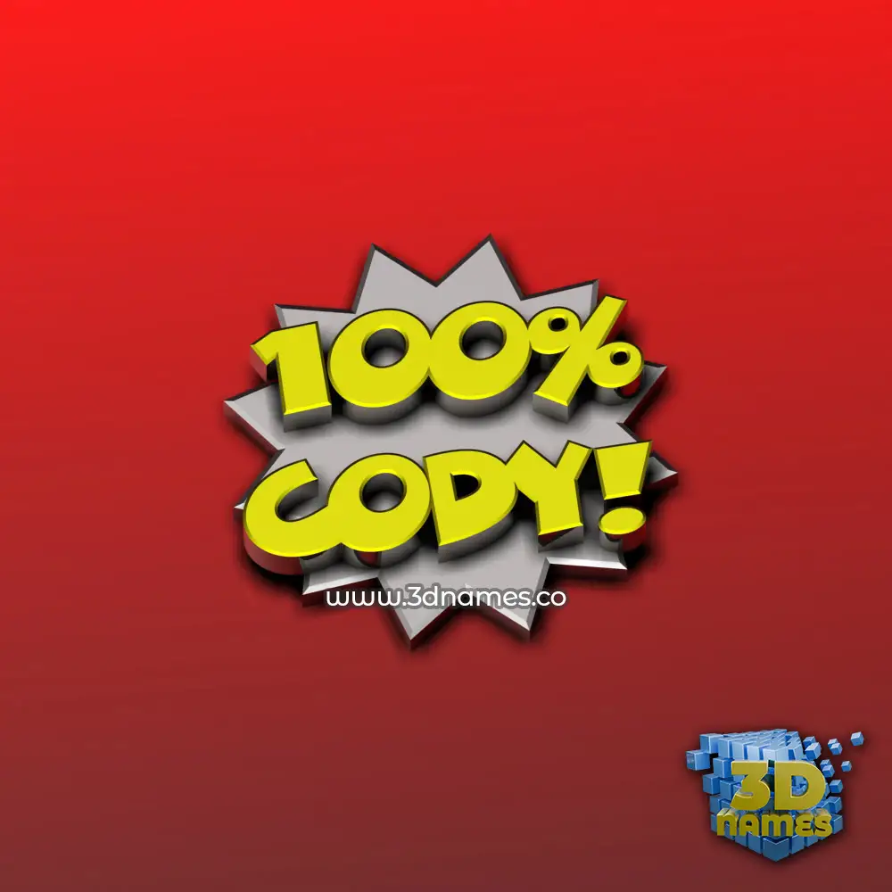 cody in 100 Percent style - 3D name wallpaper