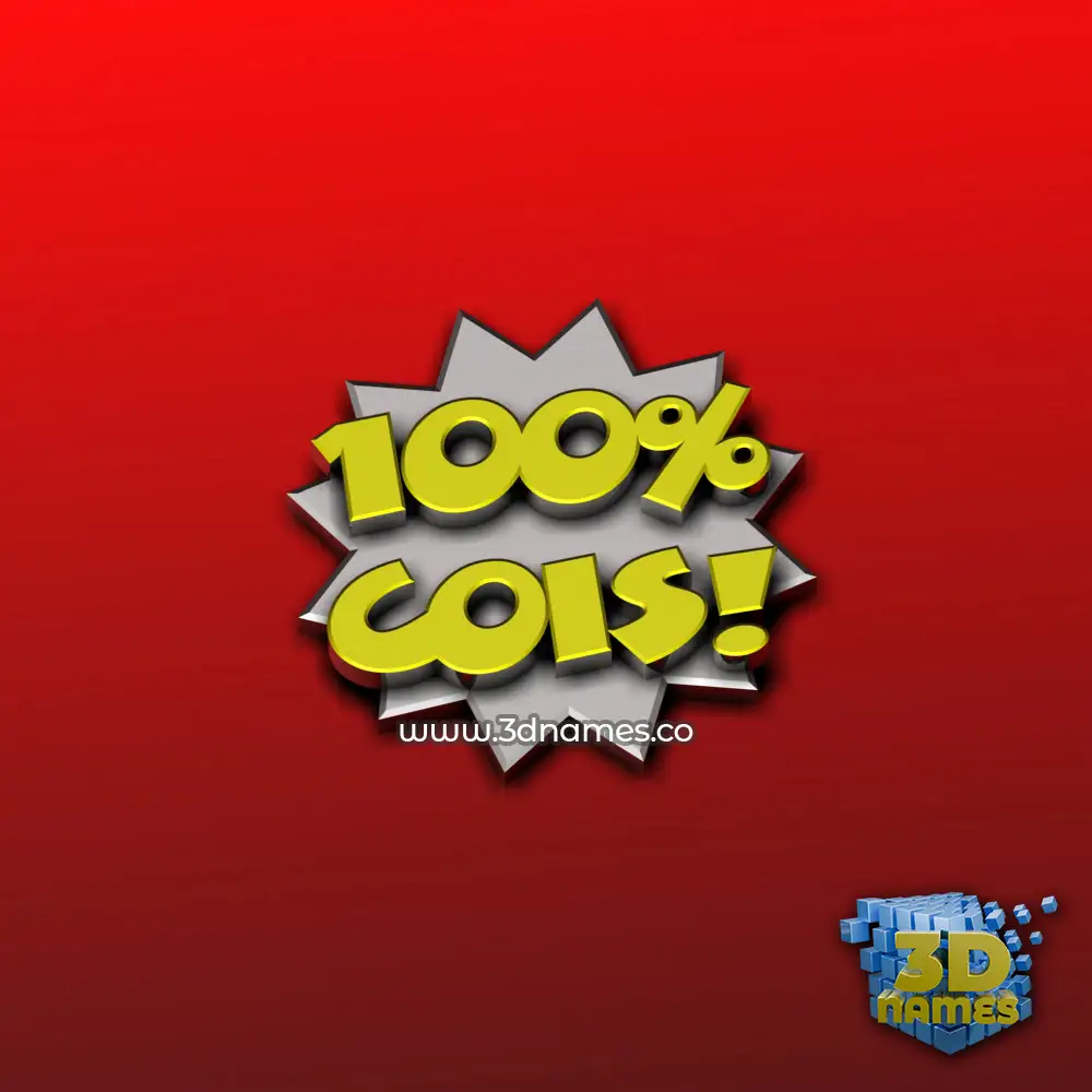 cois in 100 Percent style - 3D name wallpaper
