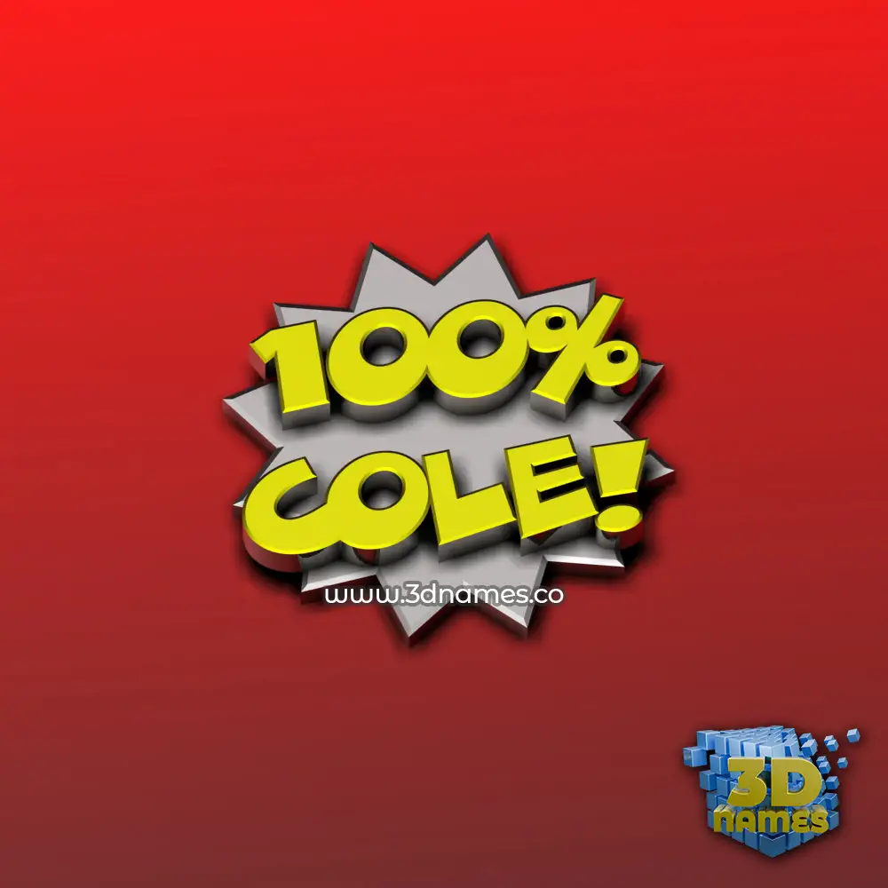cole in 100 Percent style - 3D name wallpaper