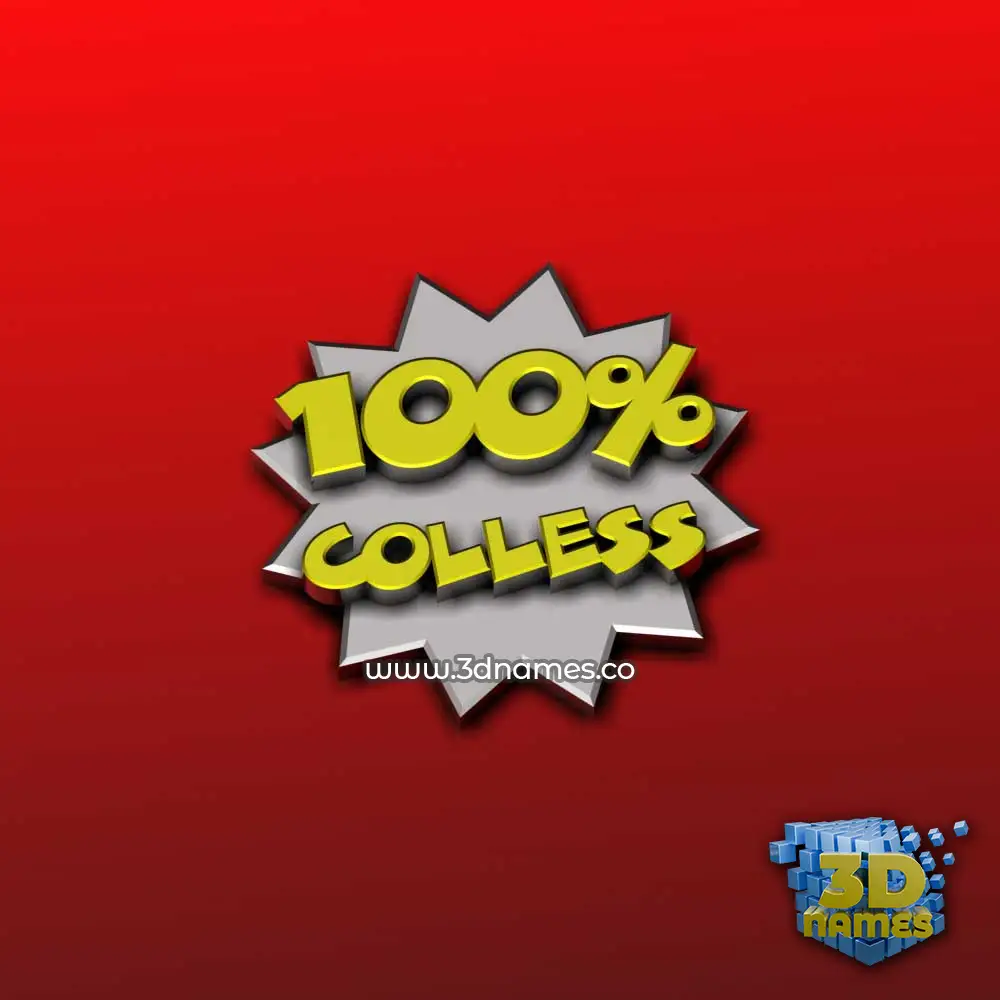 colless in 100 Percent style - 3D name wallpaper