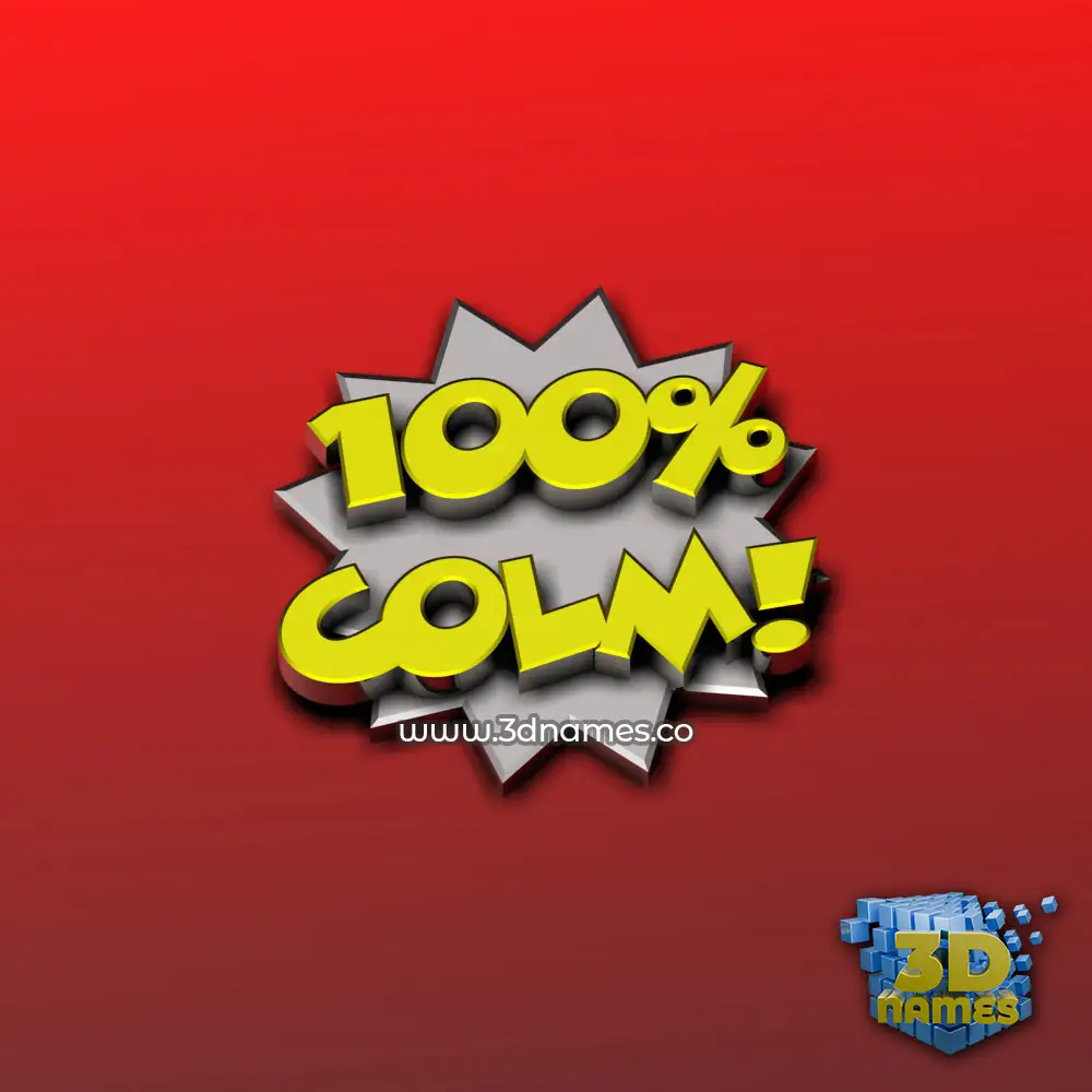 colm in 100 Percent style - 3D name wallpaper