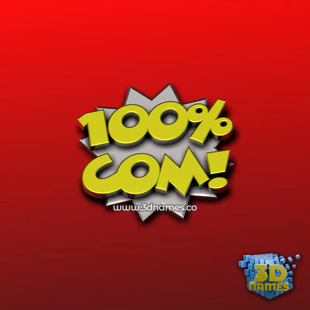 com in 100 Percent style - 3D name wallpaper