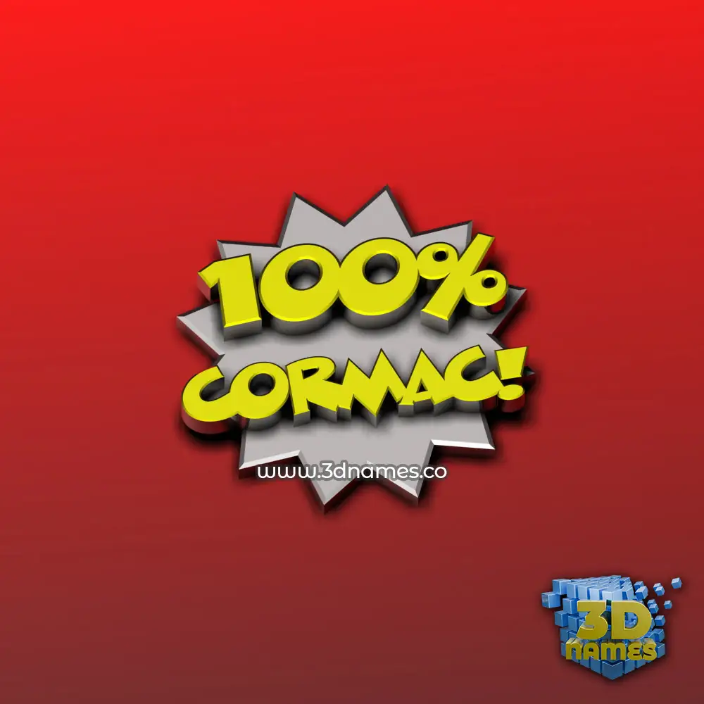 cormac in 100 Percent style - 3D name wallpaper