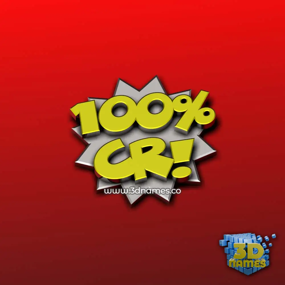 cr in 100 Percent style - 3D name wallpaper