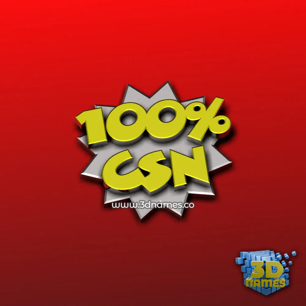 csn in 100 Percent style - 3D name wallpaper