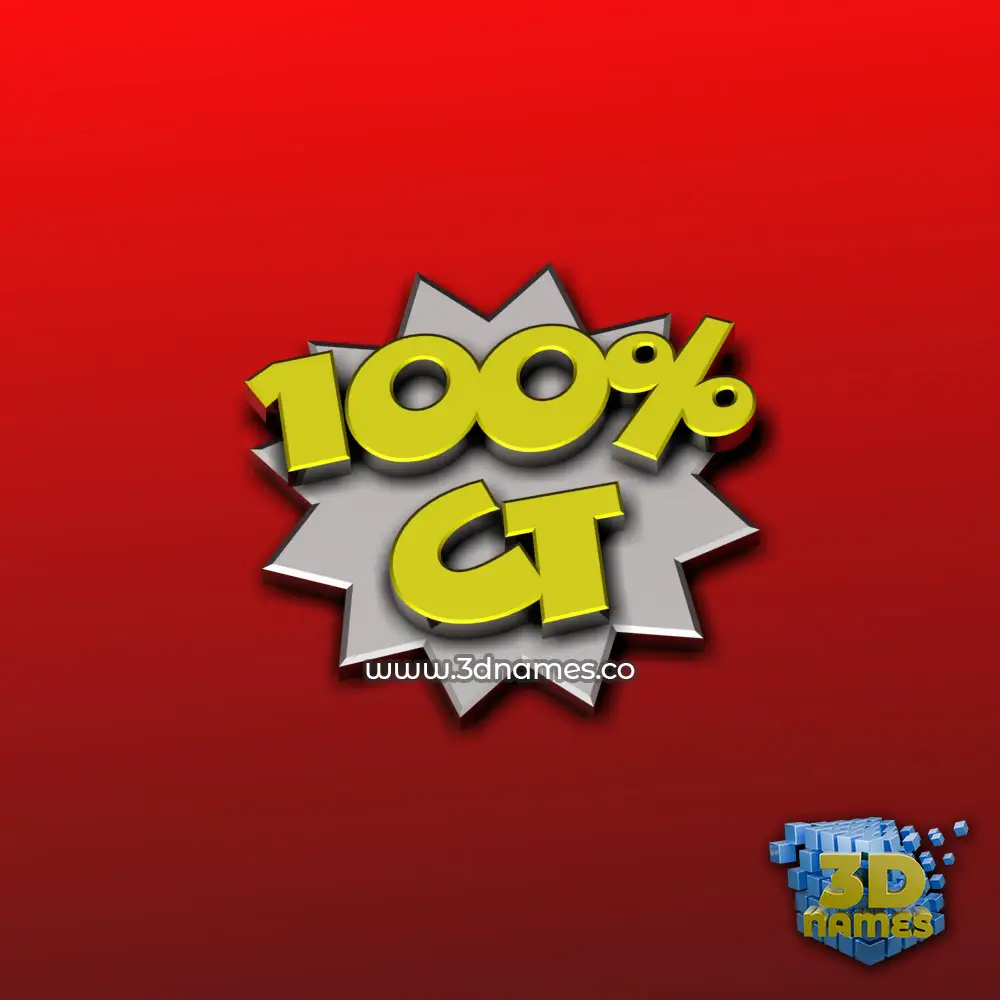 ct in 100 Percent style - 3D name wallpaper