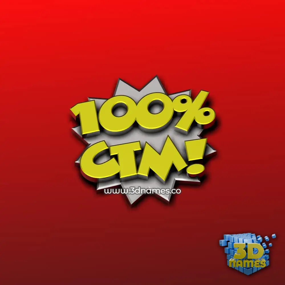 ctm in 100 Percent style - 3D name wallpaper