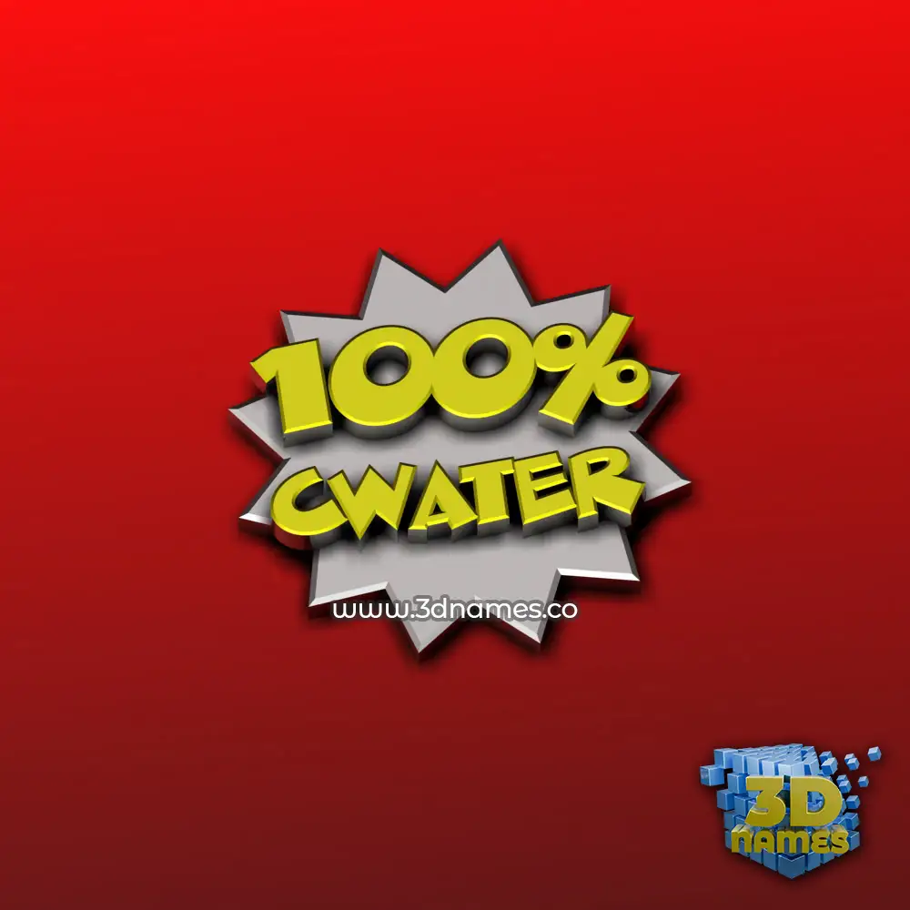 cwater in 100 Percent style - 3D name wallpaper
