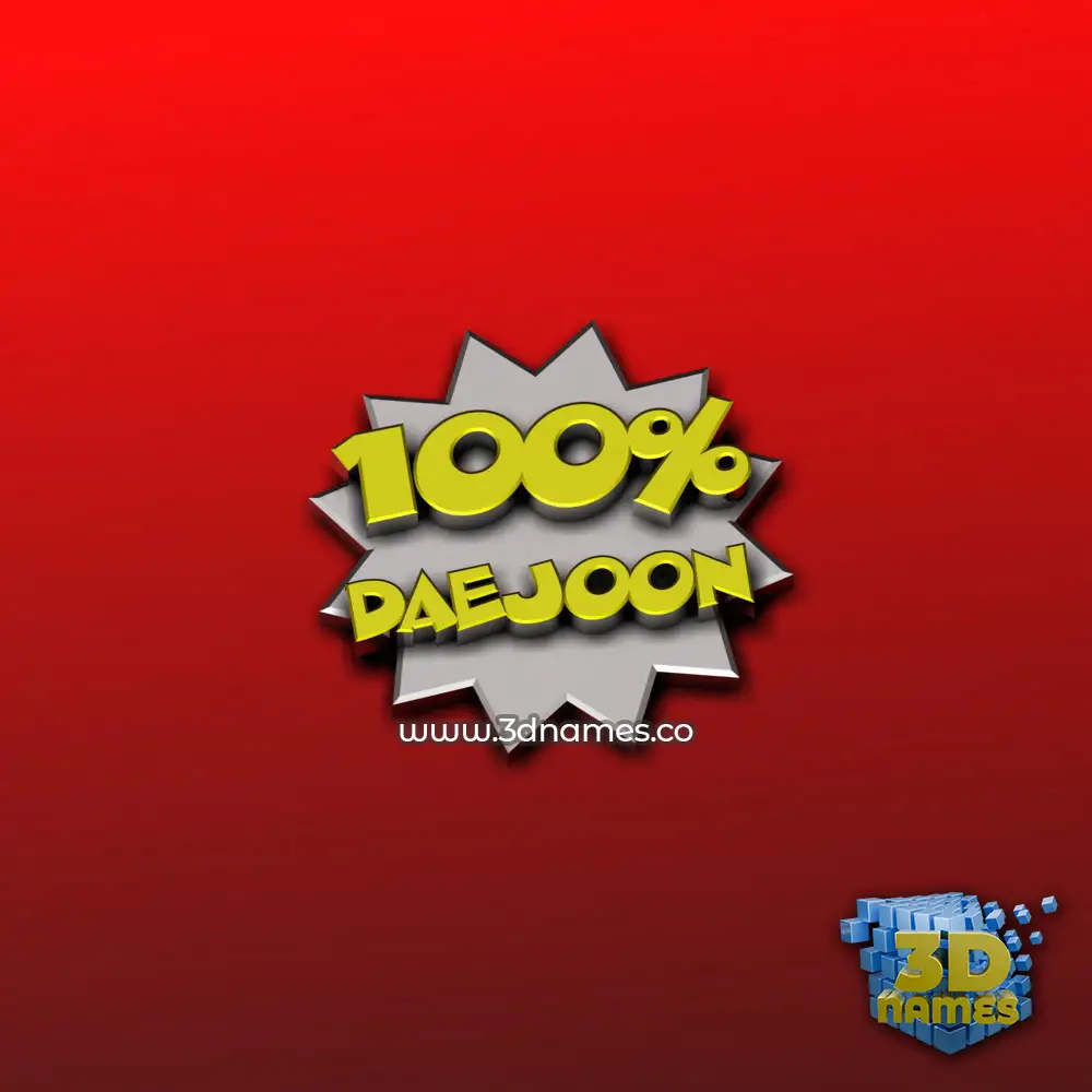 daejoon in 100 Percent style - 3D name wallpaper