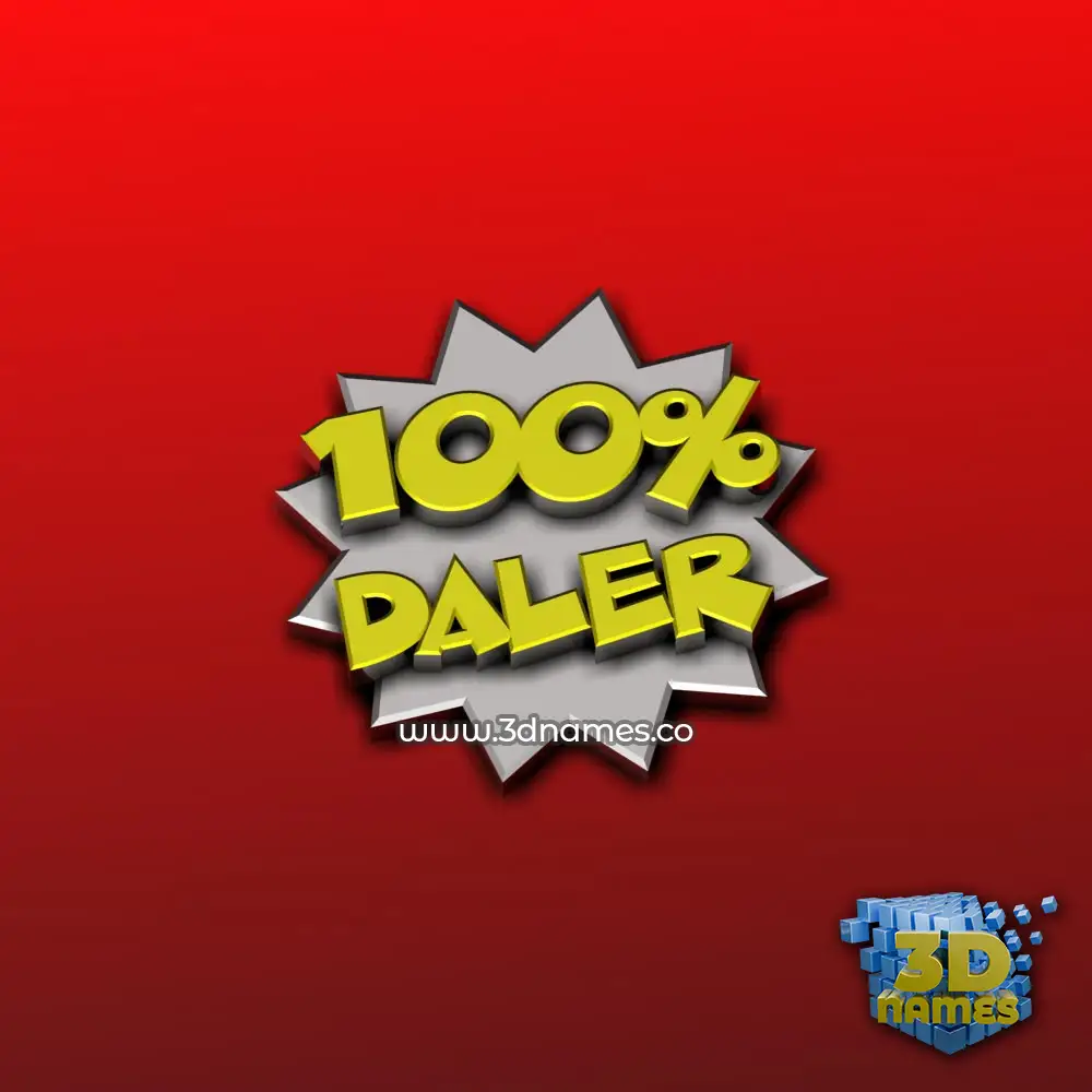 daler in 100 Percent style - 3D name wallpaper