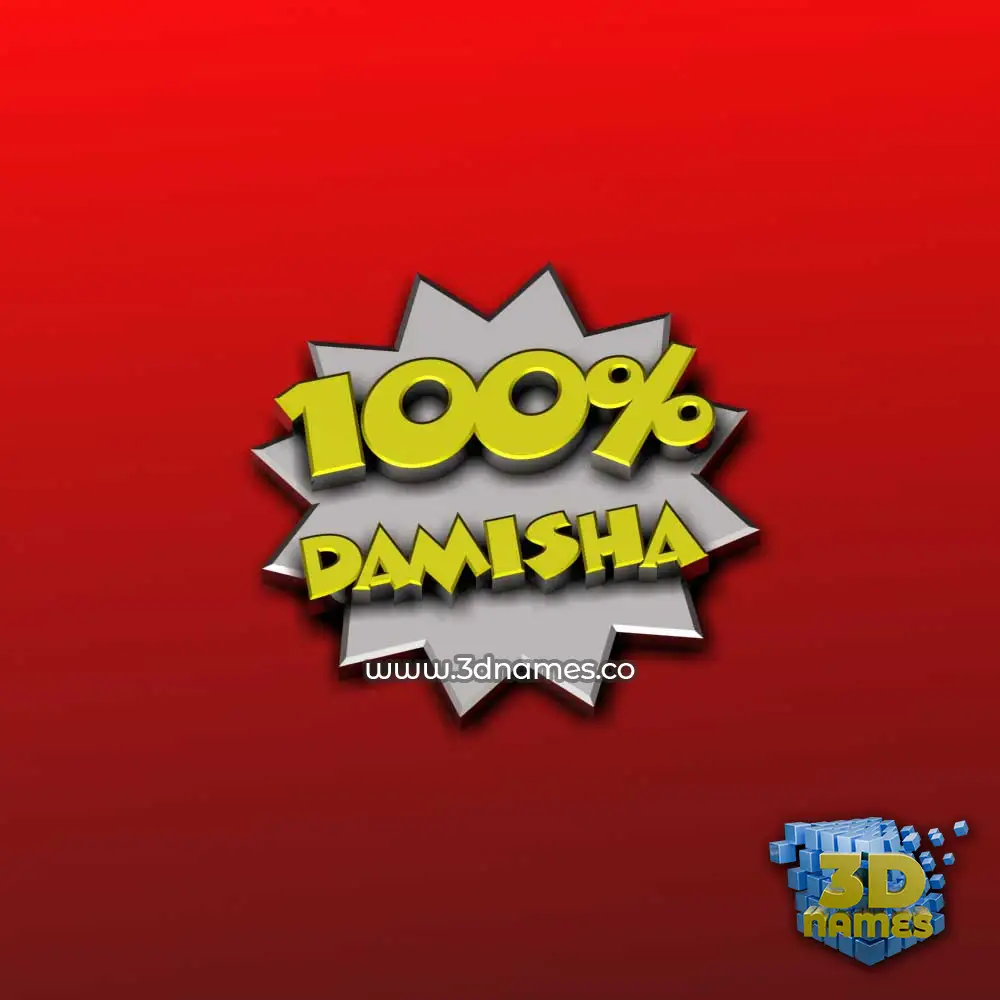 damisha in 100 Percent style - 3D name wallpaper