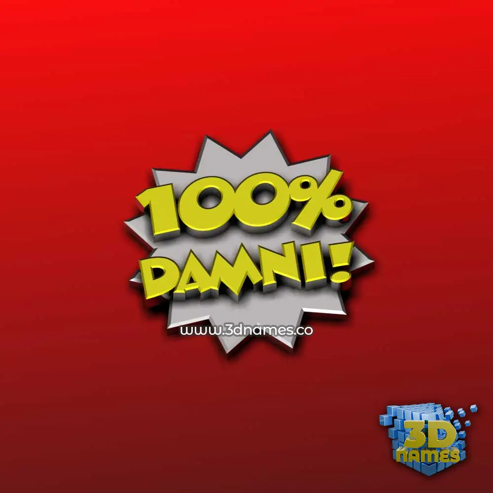 damni in 100 Percent style - 3D name wallpaper