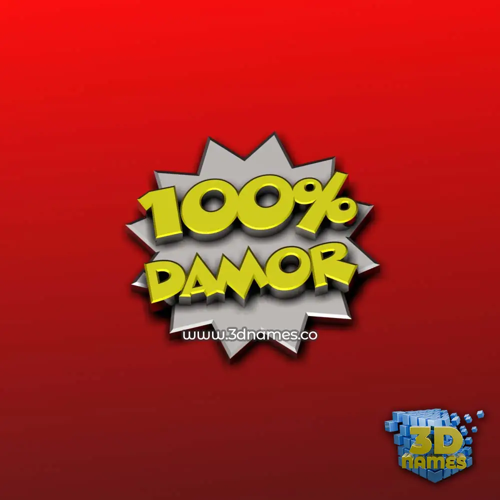 damor in 100 Percent style - 3D name wallpaper