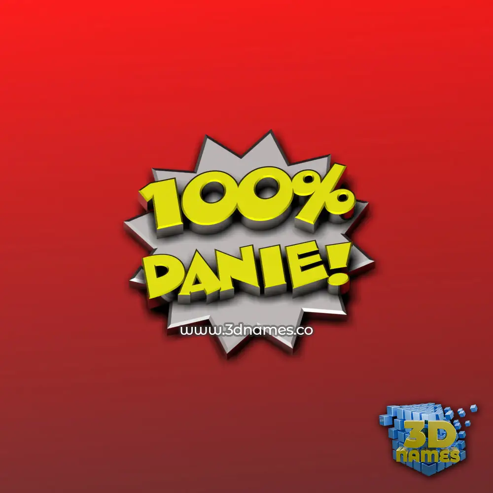 danie in 100 Percent style - 3D name wallpaper