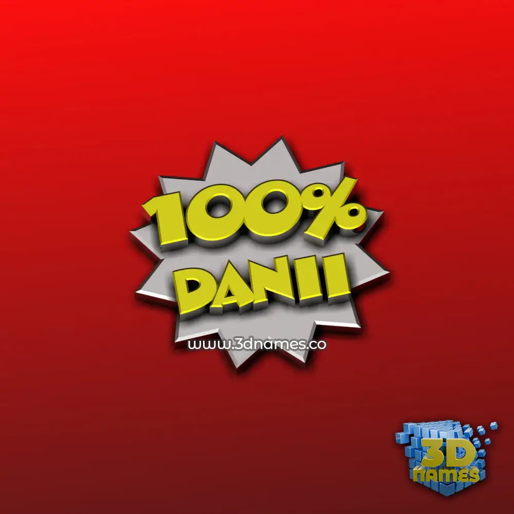 danii in 100 Percent style - 3D name wallpaper