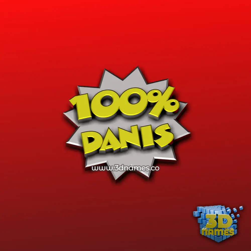 danis in 100 Percent style - 3D name wallpaper