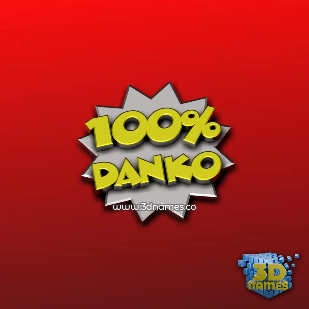danko in 100 Percent style - 3D name wallpaper