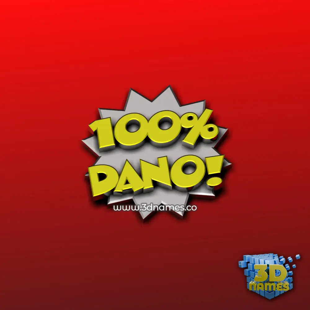 dano in 100 Percent style - 3D name wallpaper