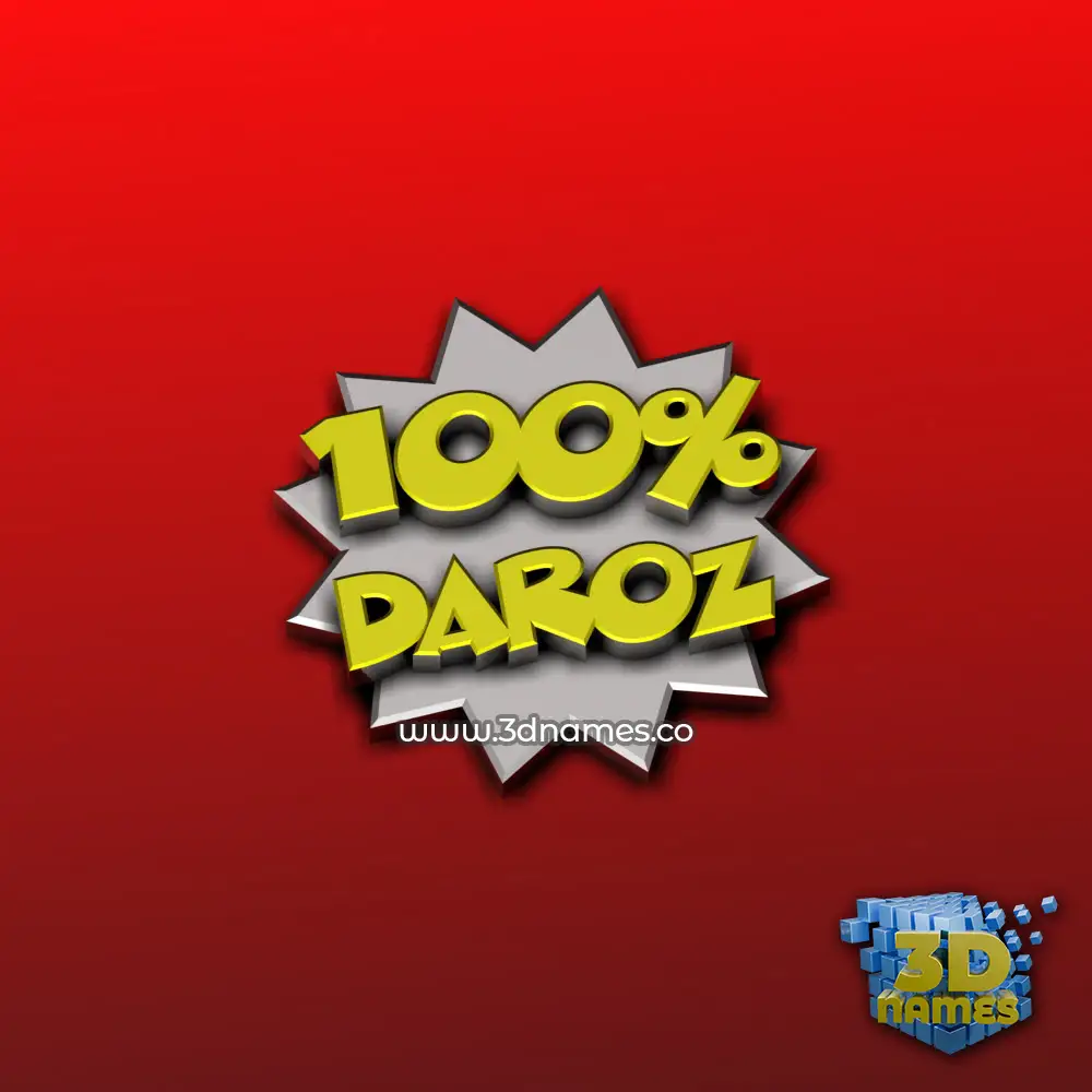 daroz in 100 Percent style - 3D name wallpaper