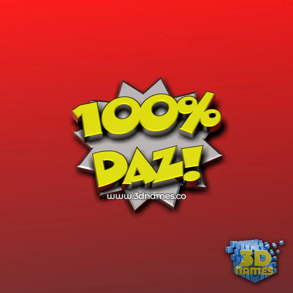daz in 100 Percent style - 3D name wallpaper