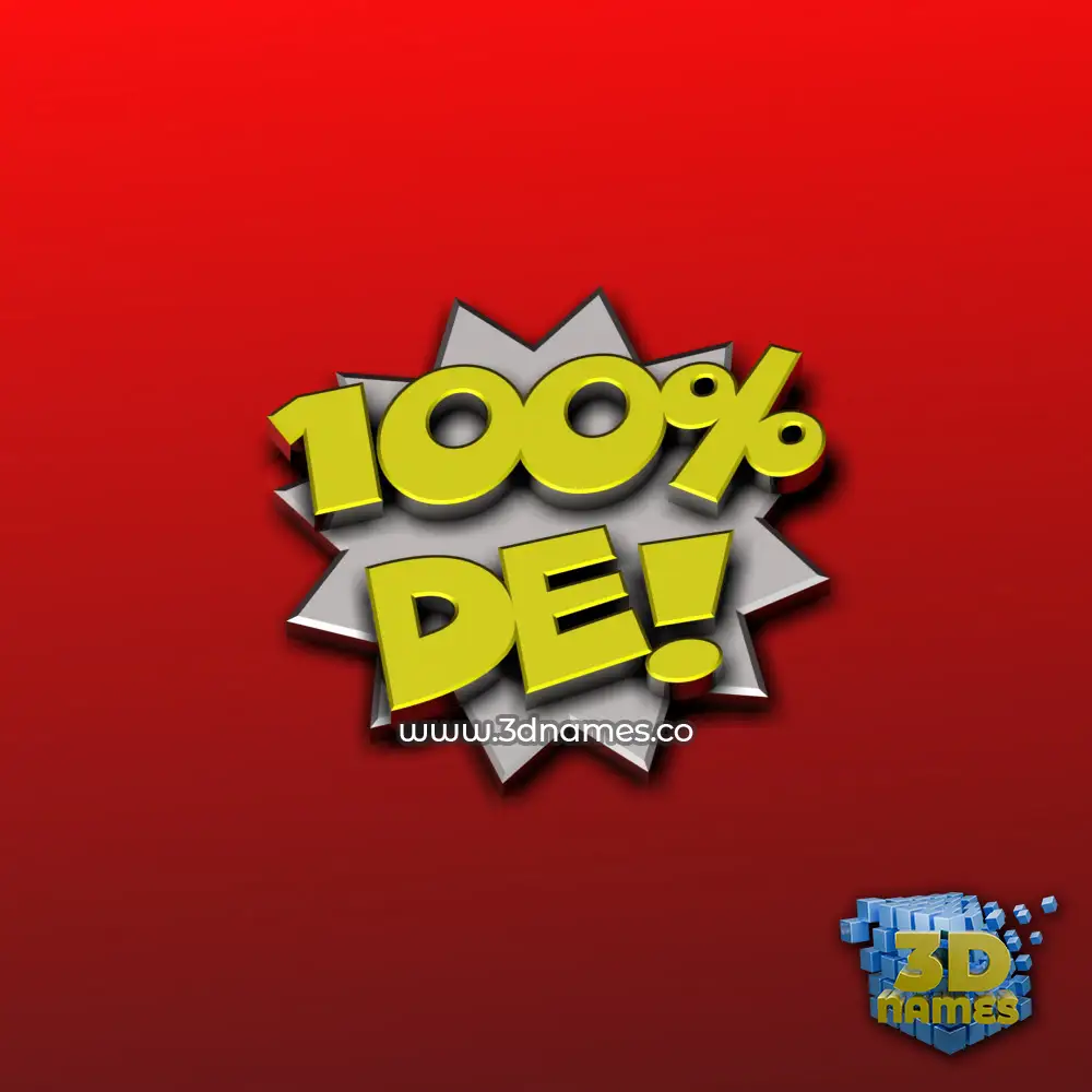 de in 100 Percent style - 3D name wallpaper