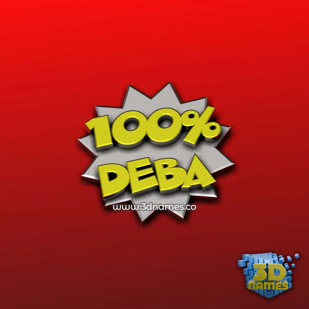 deba in 100 Percent style - 3D name wallpaper