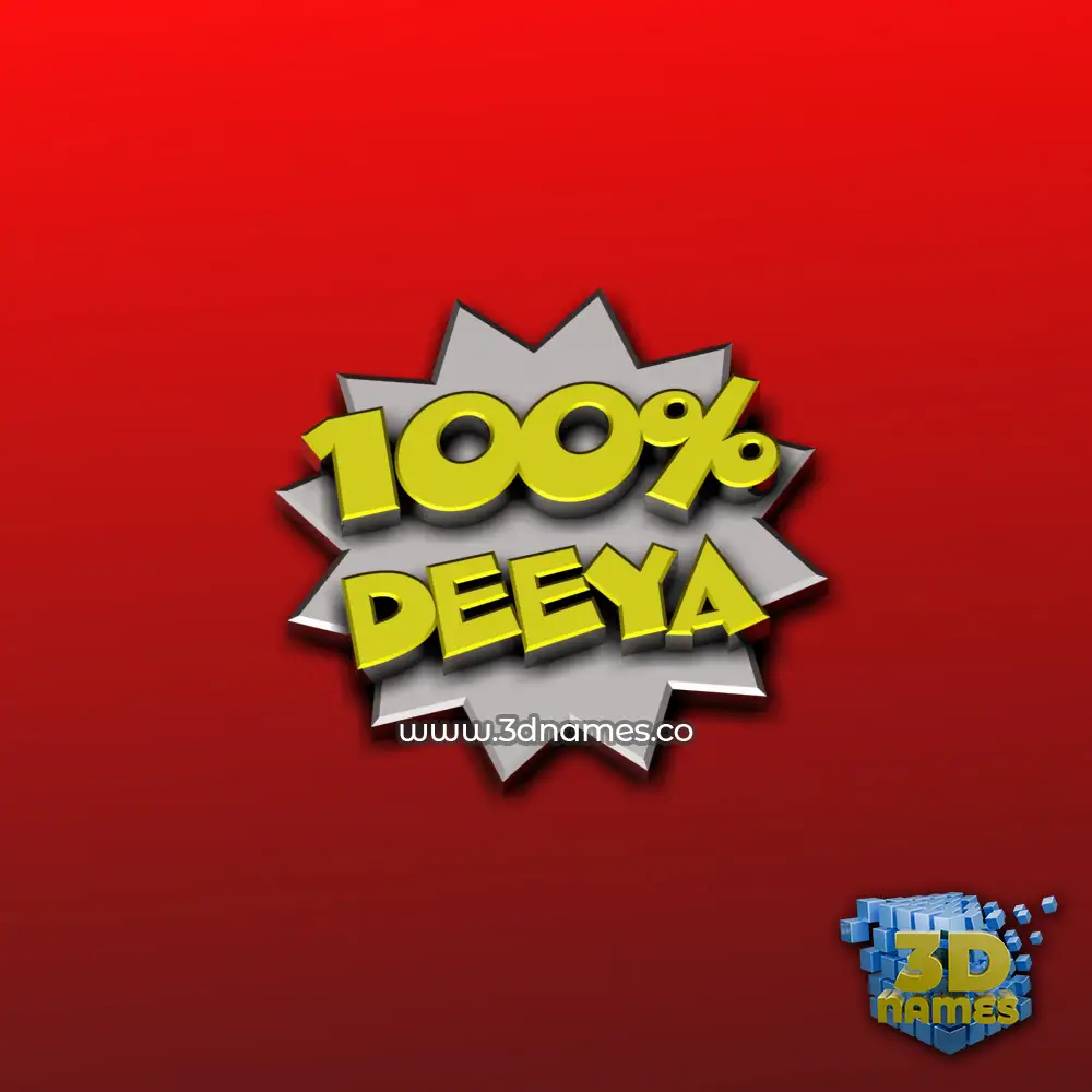 deeya in 100 Percent style - 3D name wallpaper