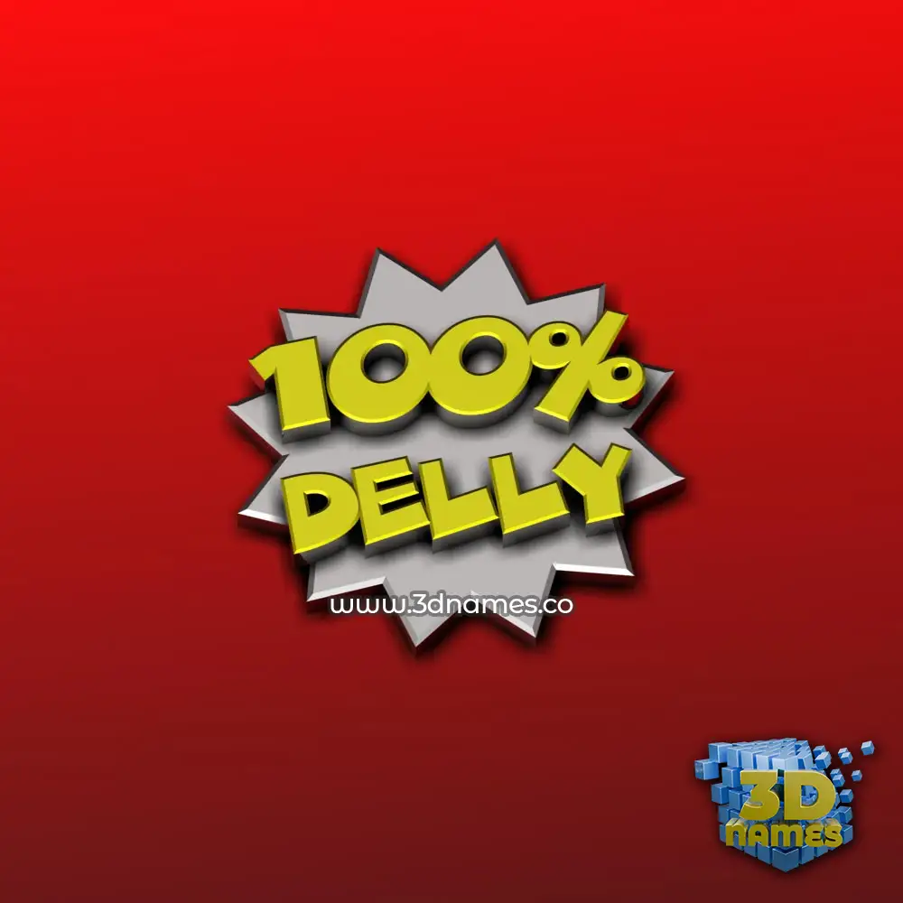 delly in 100 Percent style - 3D name wallpaper