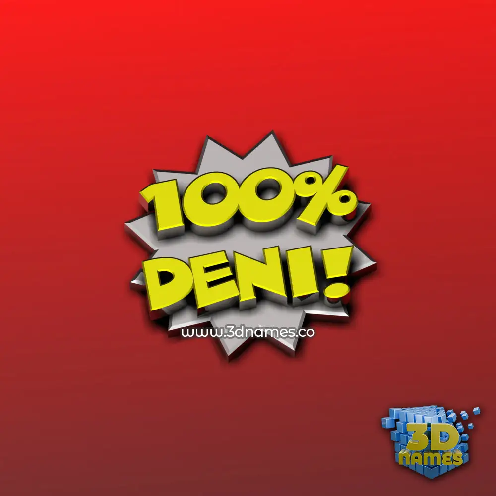 deni in 100 Percent style - 3D name wallpaper