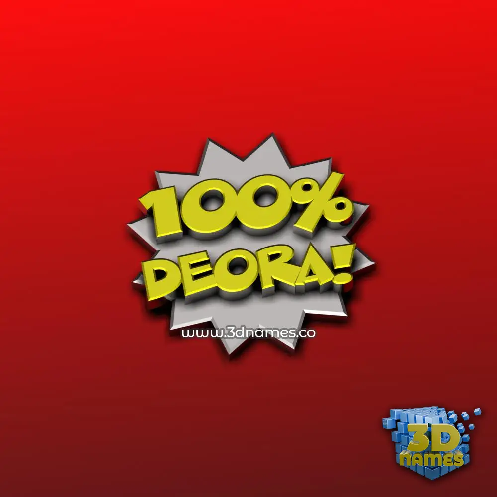 deora in 100 Percent style - 3D name wallpaper