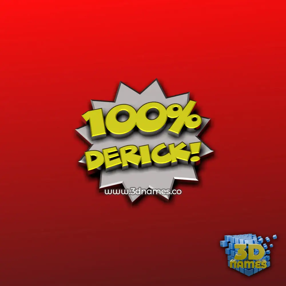 derick in 100 Percent style - 3D name wallpaper