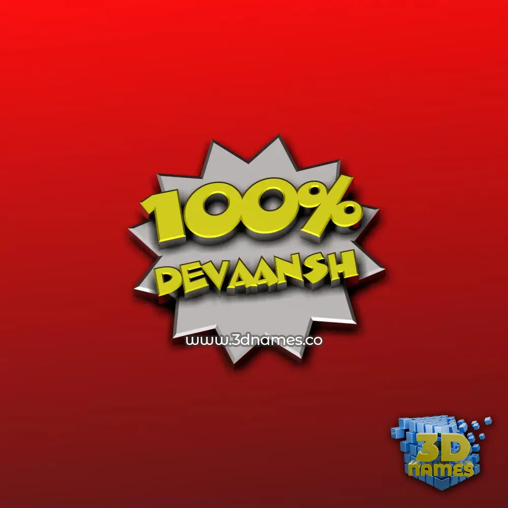 devaansh in 100 Percent style - 3D name wallpaper