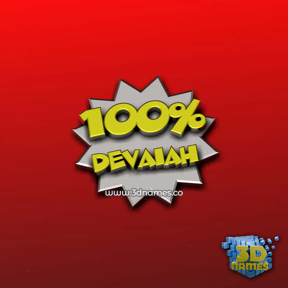 devaiah in 100 Percent style - 3D name wallpaper