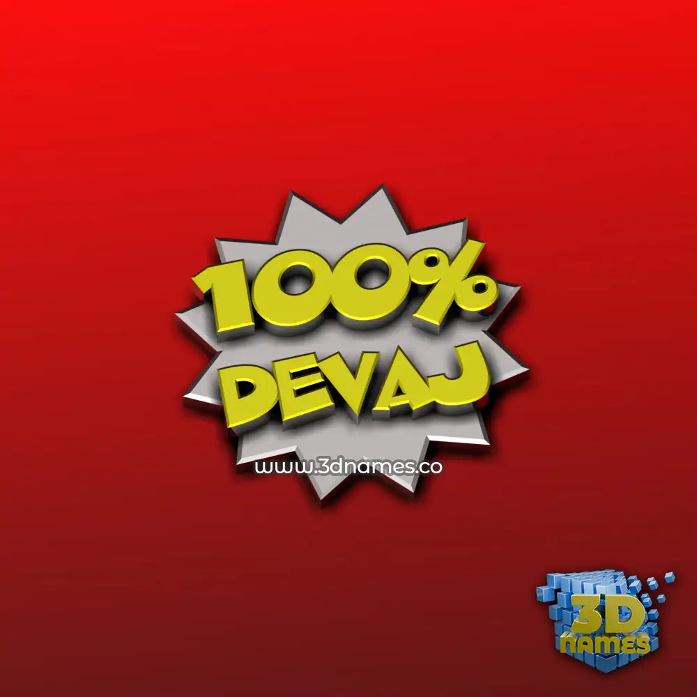 devaj in 100 Percent style - 3D name wallpaper
