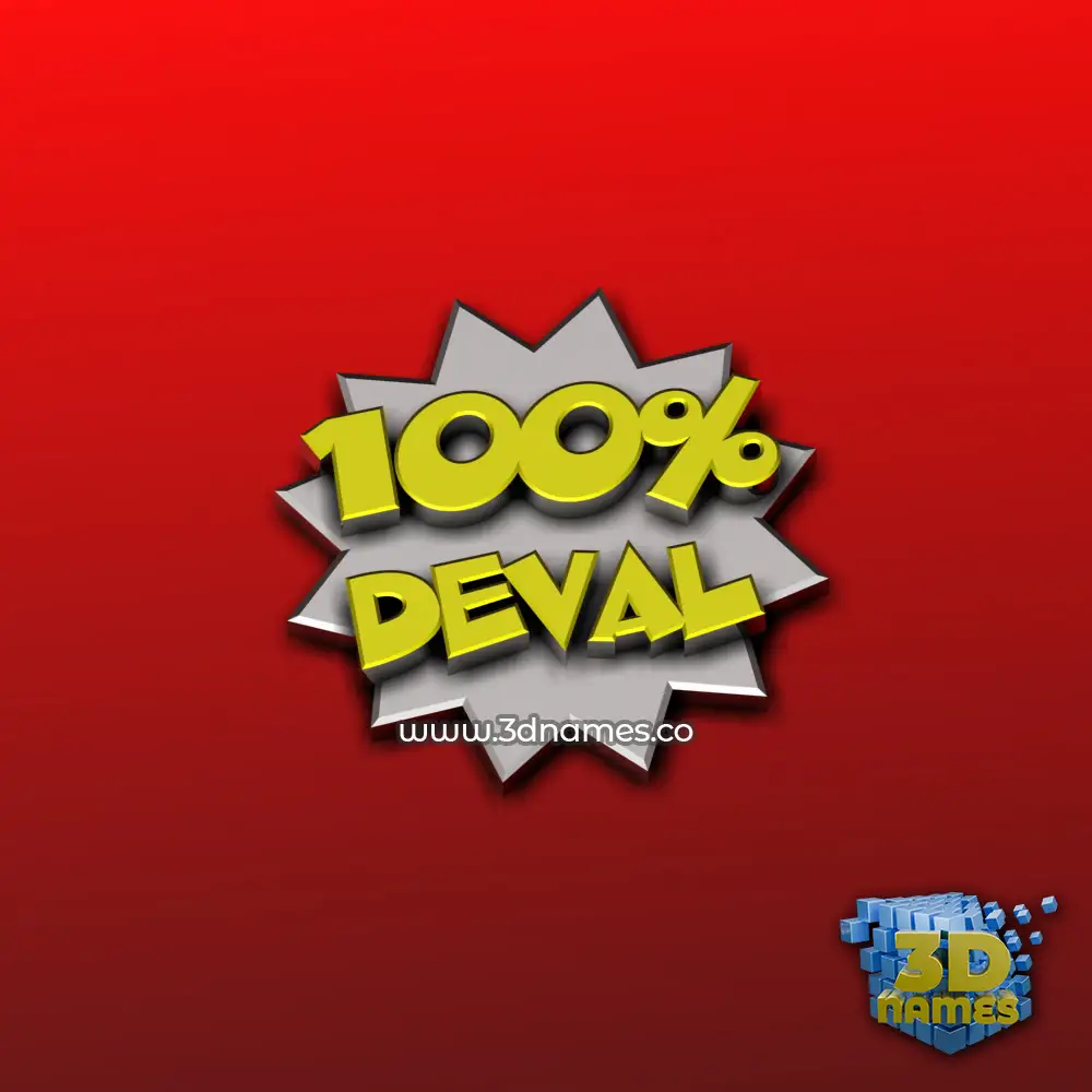 deval in 100 Percent style - 3D name wallpaper