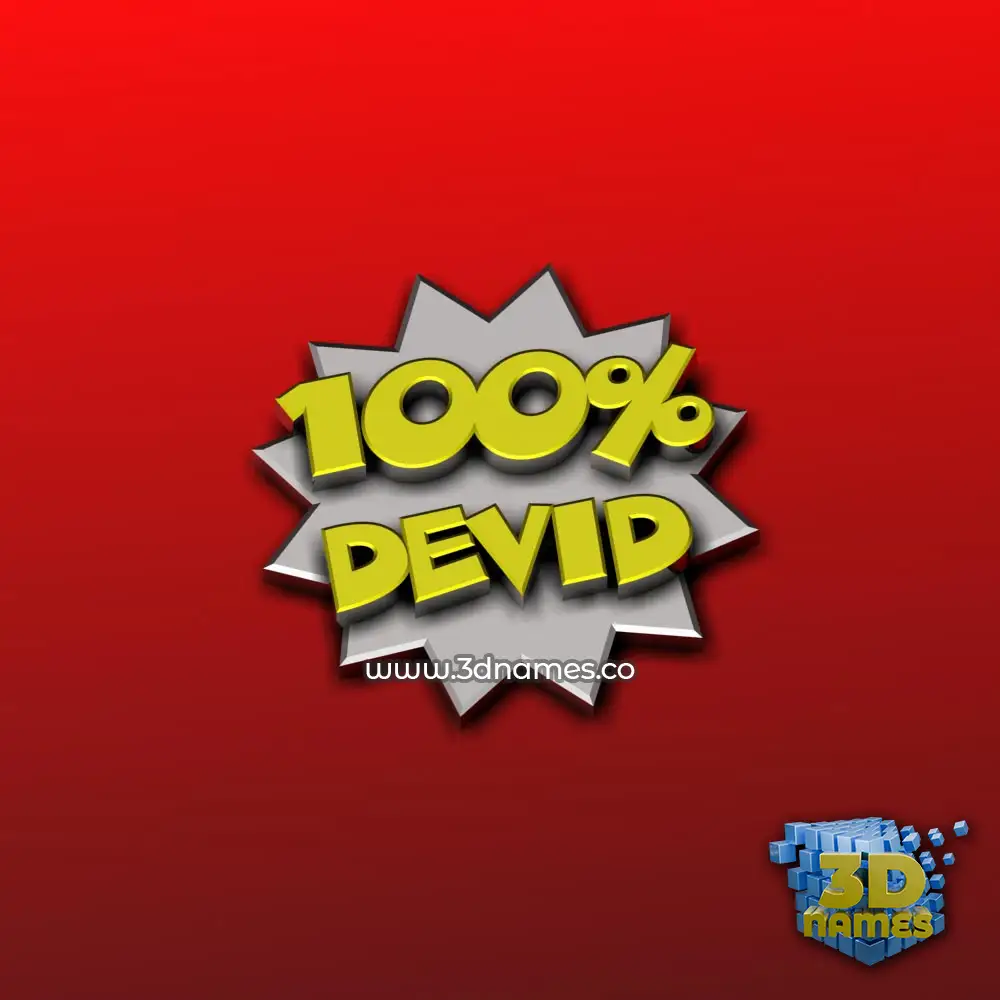 devid in 100 Percent style - 3D name wallpaper