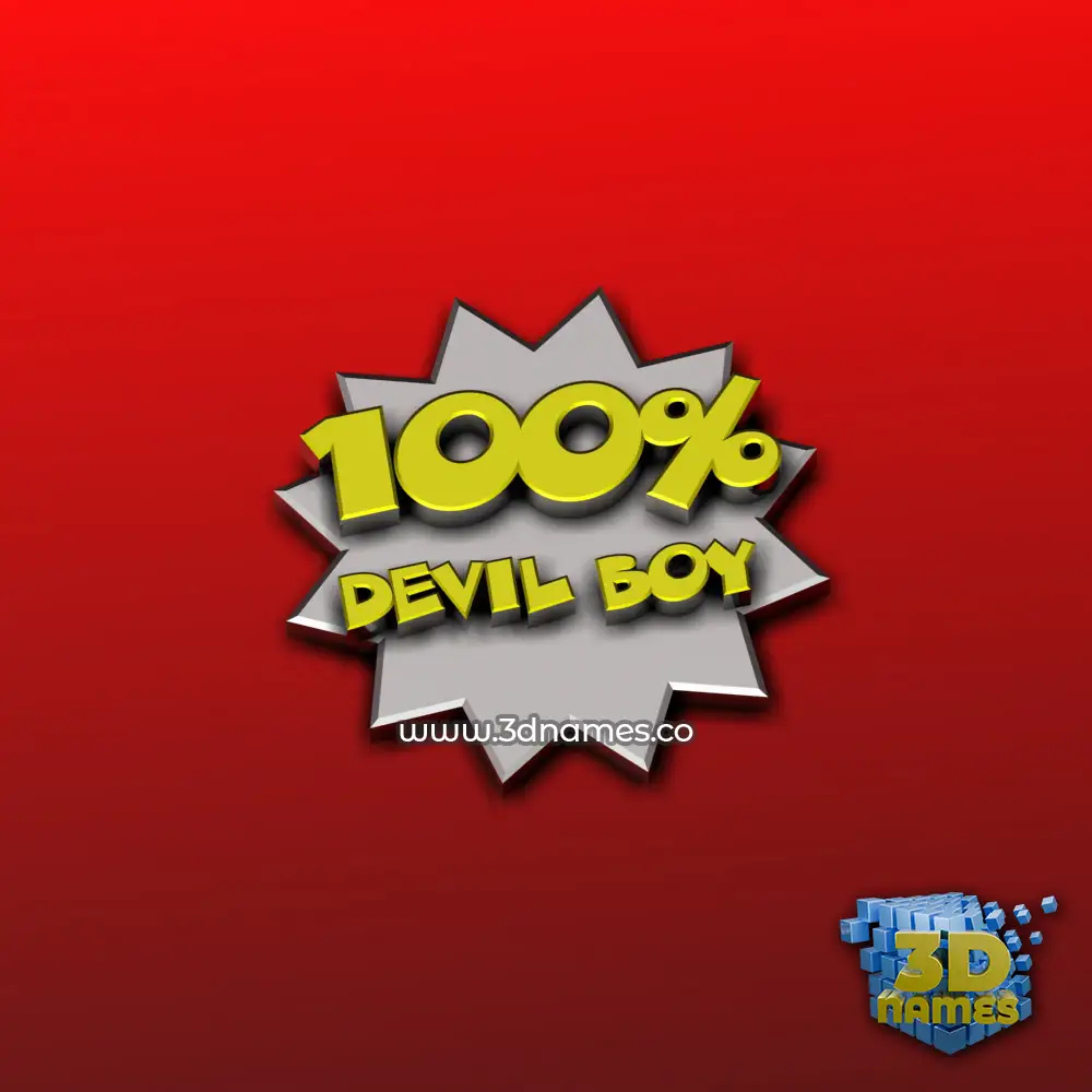 devil boy in 100 Percent style - 3D name wallpaper